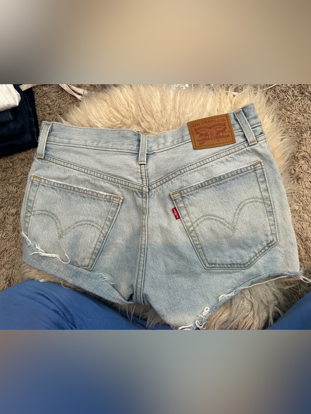 Levi's Light Blue Denim Shorts with Contrast Stitching
